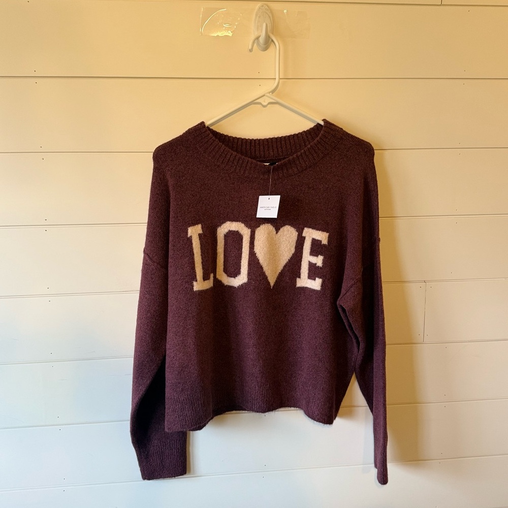 American Eagle Outfitters AE Whoa So Soft Valentine’s LOVE Sweater NWT! - Picture 5 of 9